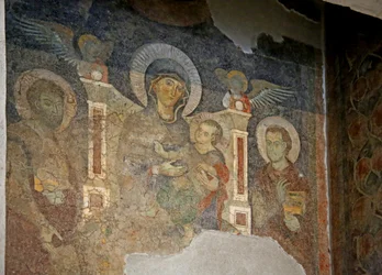 Jungfrun och barnet mellan St Cosmas och St Damian
