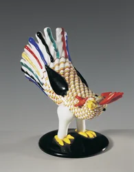 Vas i form av en tupp, Murano, Venedig, Veneto, Italien
