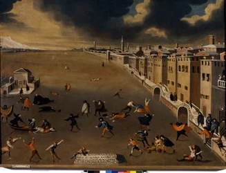 Venedig. Den frusna lagunen i närheten av Fondamenta Nuove på 1700-talet. Venedig, Querini Bildgalleri - Stampalia.