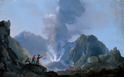 Vy över Vesuvius krater 1829 (gouache)