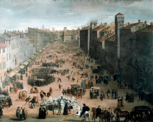 Utsikt över torget Navona i Rom (målning