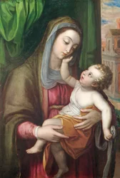 Jungfru och barn, ca 1600 (olja på koppar)