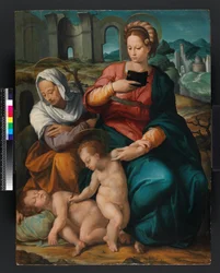 Jungfru och barn med St. Elizabeth och spädbarnsdöparen, florentinska (panel)
