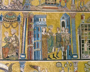 Josef anklagad av Potiphar (mosaik)