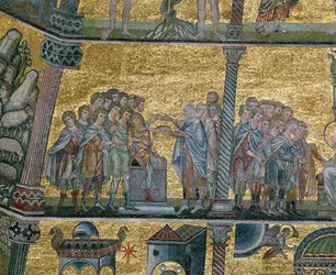 Josef i Egypten: bröderna säljer Josef (mosaik)