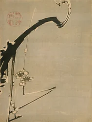 Plommonblommor - Jakuchu, Ito (1716-1800) - 1700-talet - Akvarell och bläck på papper - 34,8x26,2 - Suntory Museum of Art