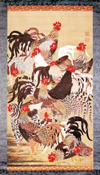 Tretton tuppar, från Doshoku Sai-e (De levande varelsernas färgglada rike) Edo-perioden. ca 1757-66 (färg på siden)