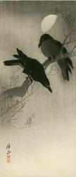 Två korpar, ca 1920 (träsnitt)