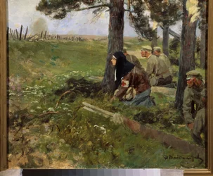 En sjuksköterska med de ryska trupperna