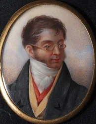 Porträtt av greve Karl Robert Nesselrode (1780-1862) par Winberg, Ivan Andreyevich (?-1851). Akvarell, Gouache på horn, slutet av 1820-talet, State Museum of A.S. Pushkin, Moskva