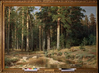 Dunge med mastträd (eller falsk ashoka, Polyalthia longifolia) - Målning av Ivan Ivanovich Shishkin (Chichkine) (1832-1898)