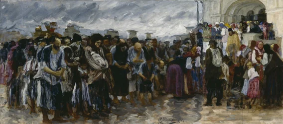 Tiggare vid kyrkan, 1889