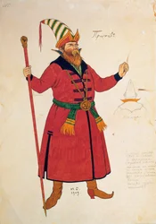 Kostymskiss till Den gyllene tuppen av Rimskij-Korsakov, 1909
