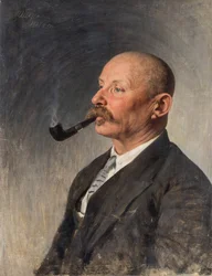 Alexei Pavlovich Chapygin - Porträtt av författaren Alexei Pavlovich Chapygin (1870-1937) av Parkhomenko, Ivan Kirillovich (1870-1940). Olja på duk, storlek: 67x5