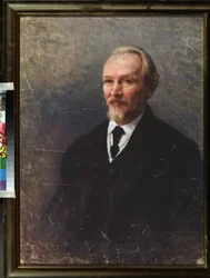 Porträtt av filosofen och författaren Vasilij (Vassili) Vasilievich Rozanov (1856-1919). Målning av Ivan Kirillovich Parkhomenko (1870-1940), olja på duk