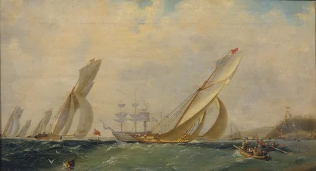 Fregatt på havet, 1838
