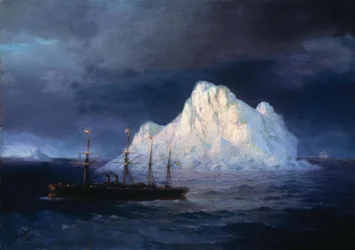 I. K. Ajvazovskij, ångfartyg vid ett isberg, målning, 1894