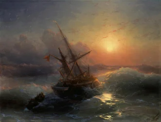 I.K.Aivazovsky, Skeppsbrottet / målning, 1888