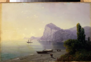 La forteresse de Sudak (Ukraina) (Sudak, fästning). Peinture av Ivan Konstantinovich Aivazovsky (Ivan Konstantinovich Aivazovsky