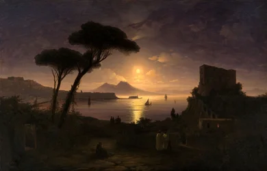 Neapelbukten vid månbelyst natt, 1842