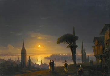 Galatatornet vid månsken, 1845.