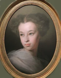 Porträtt av Natalja Aleksandrovna Pusjkina, grevinna av Merenberg, 1836-1913, poetens dotter, 1849