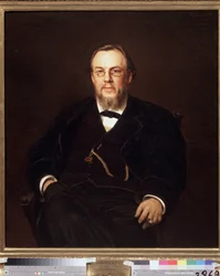 Porträtt av samlaren Dr Sergei Botkin (1832-1889) (Porträtt av samlaren Dr Sergei Botkin). Målning av Ivan Nikolayevich Kramskoi (1837-1887), olja på duk
