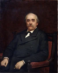 Porträtt av författaren Grigori Danilevski (1829-1890). (Porträtt av författaren Grigori Danilevsky). Målning av Ivan Nikolayevich Kramskoi (1837-1887), olja på duk