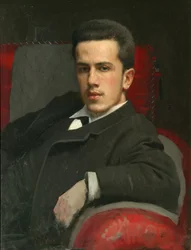 Porträtt av Anatolij Kramskoy, konstnärens son, 1882