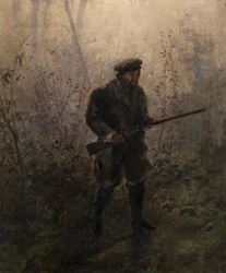Jägare i skogen