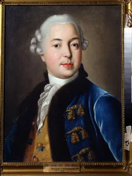 Porträtt av prins Serguei M. Golitsyn (Porträtt av prins Serguey M. Golitsyn). Målning av Ivan Petrovich Argunov (Argounov) (1729-1802). Olja på duk, 56 x 42 cm