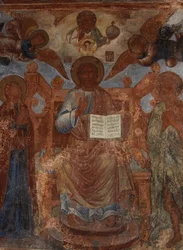 Fresk i katedralen Our Lady of the Sign, Novgorod, tidigt 1700-tal.