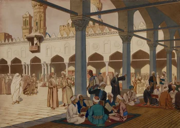Innergården till Al-Azhar-moskén och universitetet, Kairo, 1928