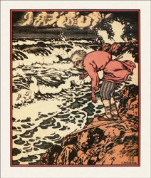 Illustration till Sagan om fiskaren och fisken, 1933