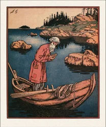 Illustration till Sagan om fiskaren och fisken, 1933