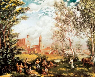 "Fete champetre" Målning av Ivo Pascual i Rodes (1883-1949). 1939 DR