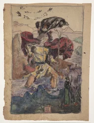 Studie efter Dürer: Saint Christopher II