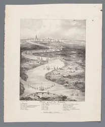 Walk of the Schelde från Fort Bath till Antwerpen, 1832 Karta över Schelde (titel på objekt)