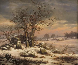 Vinterlandskap nära Vordingborg, Danmark