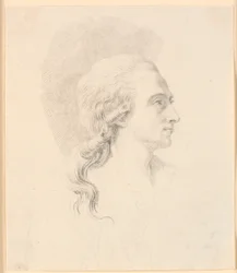 Porträtt av skulptören Alexander Trippel. Profil till höger