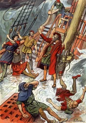 Vasco de Gama här under en storm vid Godahoppsudden i Sydafrika