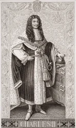 Karl II (1630-85) från "Illustrations of English and Scottish History", volym I.