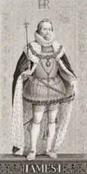 James I (1566-1625) från "Illustrationer av engelsk och skotsk historia" volym I