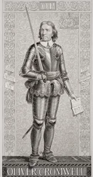 Oliver Cromwell (1599-1658) från "Illustrationer av engelsk och skotsk historia" volym I