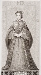 Queen Mary (1516-58) från "Illustrationer av engelsk och skotsk historia" volym I