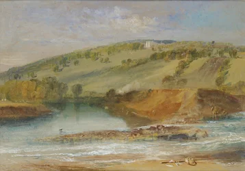 Farnley Hall, från Junction of the Wharfe och Washburn, 1818