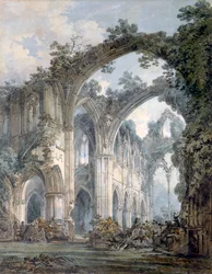 "Interiör av Tintern Abbey, Monmouthshire", omkring 1794
