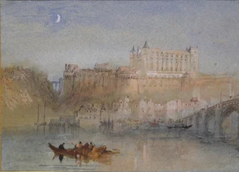 Bron och slottet i Amboise, c1830