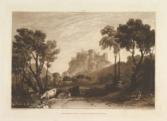 Slottet ovanför ängarna Liber Studiorum, del II, skylt 8, 1808.