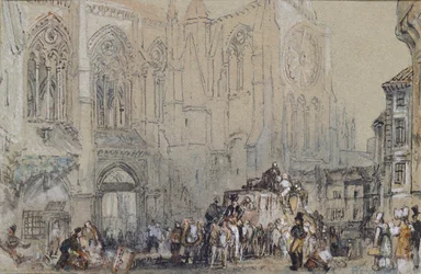 Kyrkan St Julien, Tours, c1830